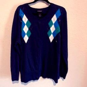 Lane Bryant Navy Blue Diamond Design